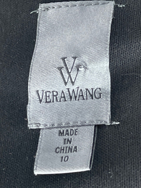 Vestido Vera Wang Drapeado Maya Negro-Talla 10