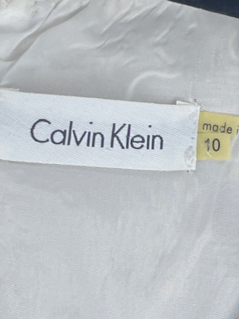 Vestido Calvin Klein Lineas Midi Beige-Talla 10