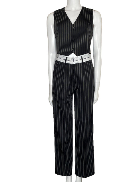 Set Chicme Rayas Pantalón+Vest Negro-Talla S
