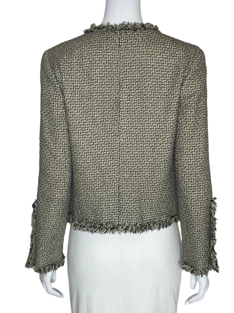 Chaqueta Chanel Tweed CC Logo Dorado-Talla 38