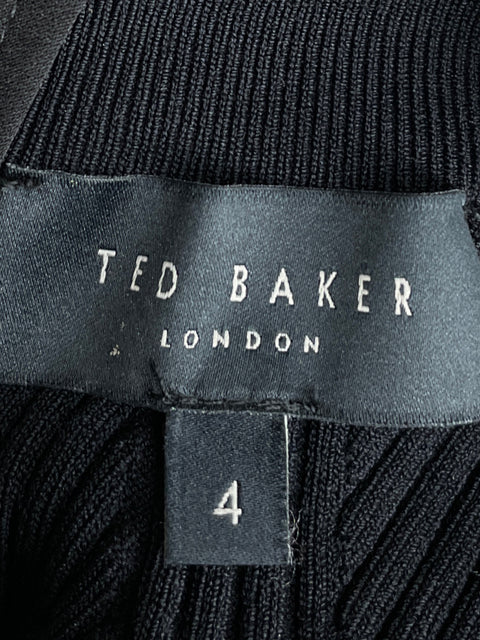 Vestido Ted Baker de Viscosa Midi Vuelos Negro - Talla 4