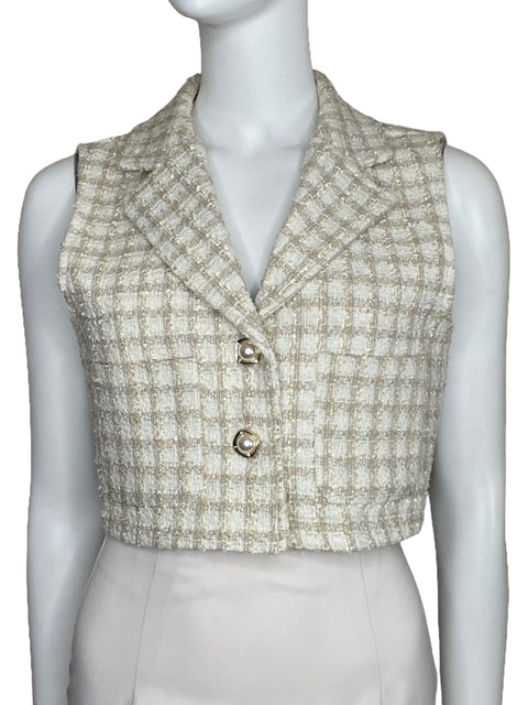 Chaleco Tesoro TPS Tweed Beige-Talla 6
