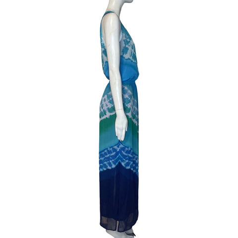 Vestido Banana Republic Estampado Azul-Talla 6