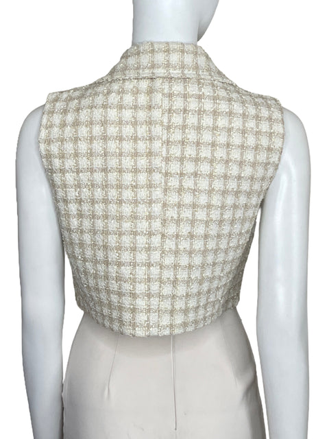 Chaleco Tesoro TPS Tweed Beige-Talla 6