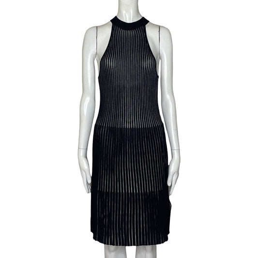 Vestido DESIGUAL Halter Líneas Negro - Talla S