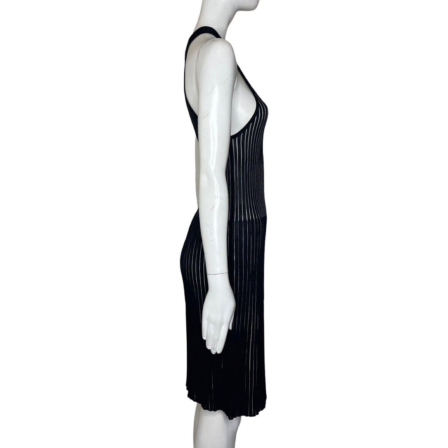 Vestido DESIGUAL Halter Líneas Negro - Talla S