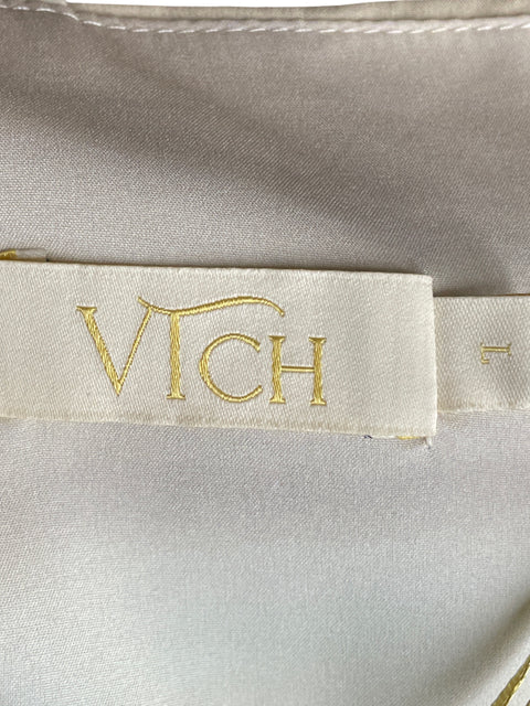 Vestido Vtch Plisado Estampado Azul - Talla L