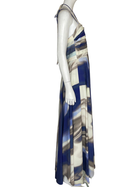 Vestido Vtch Plisado Estampado Azul - Talla L