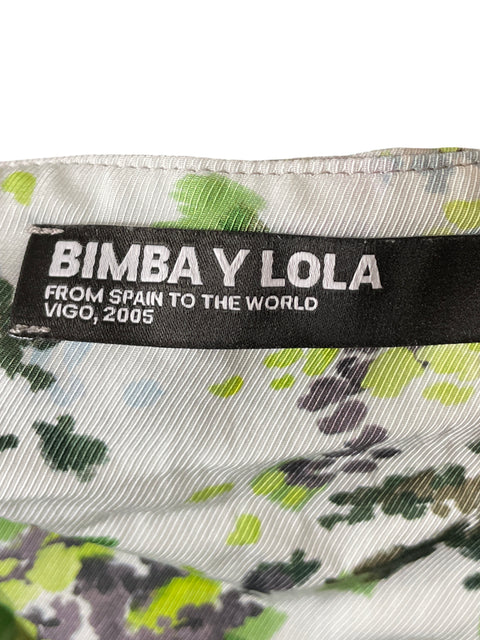 Vestido Bimba Y Lola Plisado Estampado Verde - Talla M
