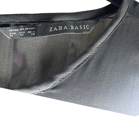 Romper Zara Sin Mangas Negro-Talla M