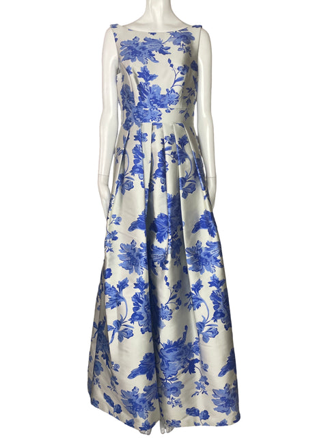 Vestido Eliza J Acampanado Estampado Blanco-Talla 4