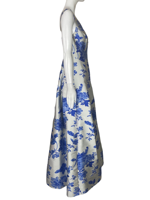 Vestido Eliza J Acampanado Estampado Blanco-Talla 4