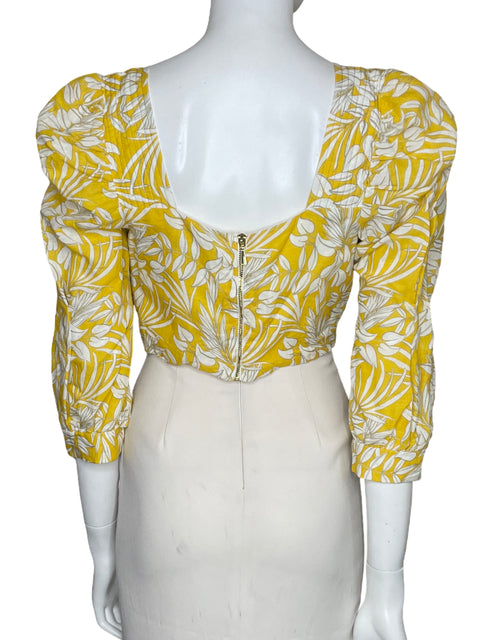 Top Studio F Crop Manga Larga Amarillo-Talla XXS
