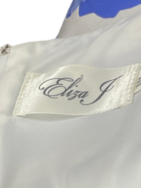 Vestido Eliza J Acampanado Estampado Blanco-Talla 4