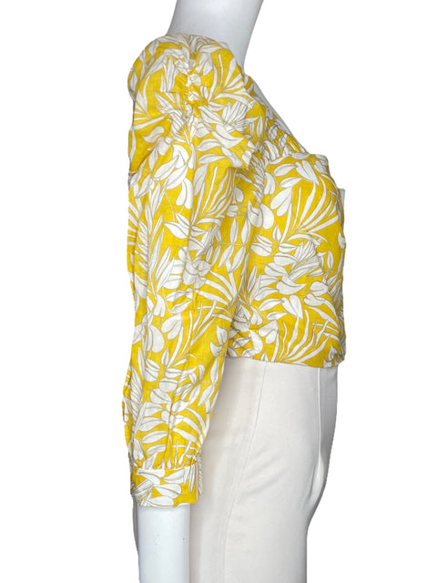 Top Studio F Crop Manga Larga Amarillo-Talla XXS