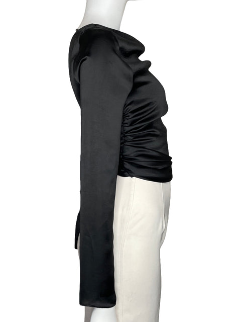 Blusa Zara Back Out Lazo Negro-Talla S