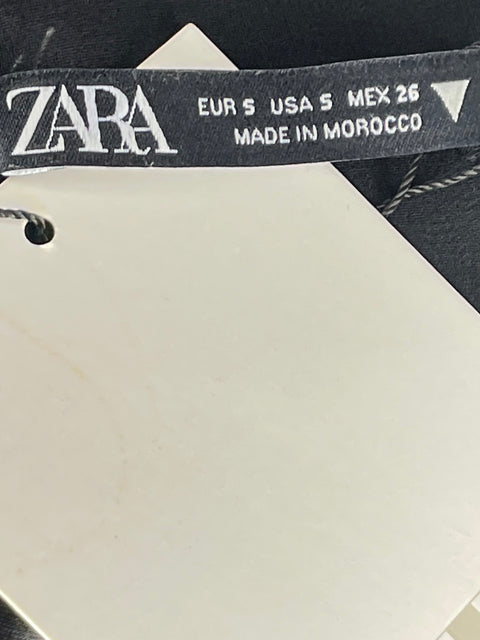 Blusa Zara Back Out Lazo Negro-Talla S