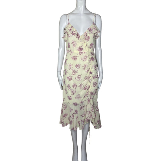 Vestido AMERICAN ROSE Tiras Flecos Floral Blanco - Talla S