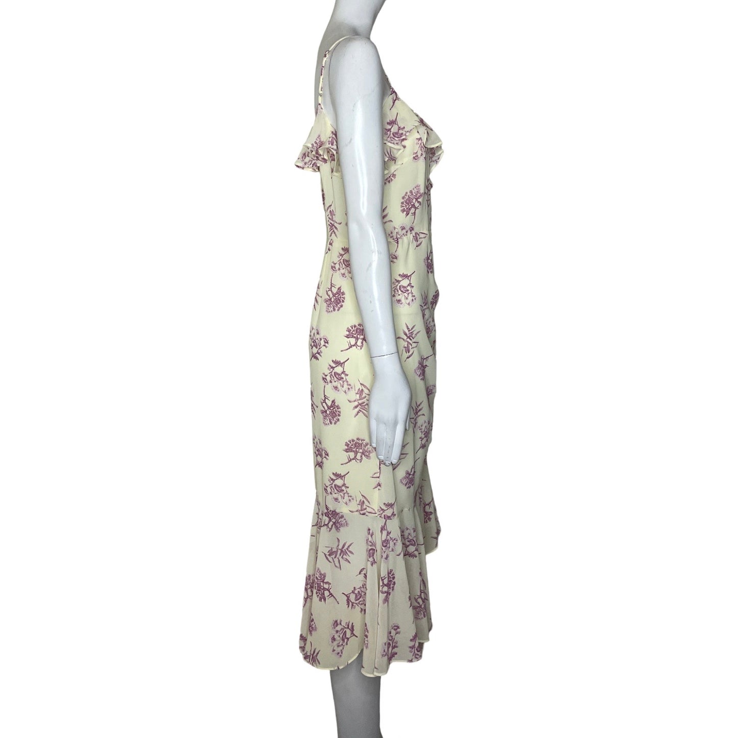 Vestido AMERICAN ROSE Tiras Flecos Floral Blanco - Talla S