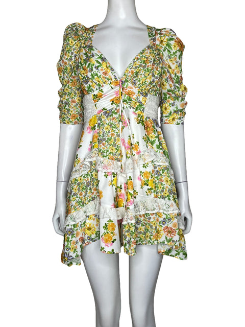 Vestido For Love + Lemons Floral Blanco - Talla S