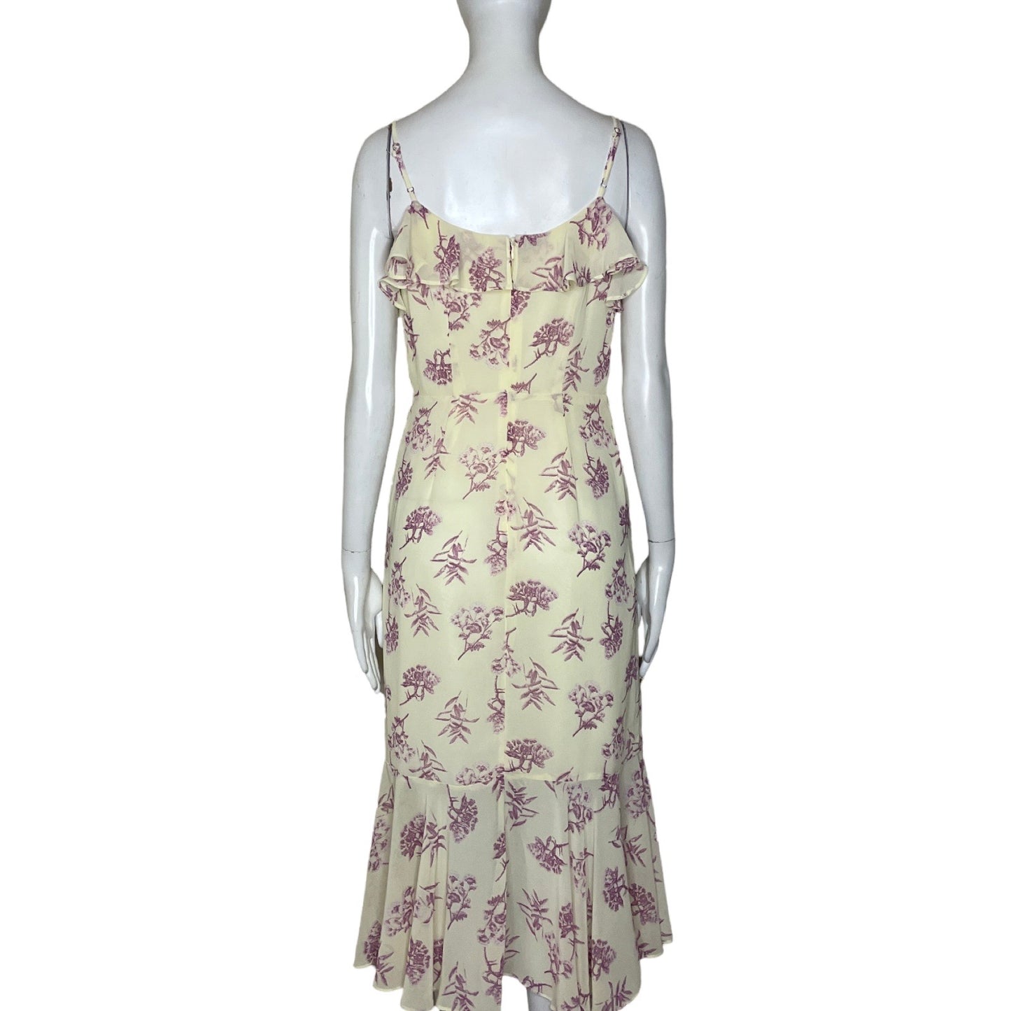 Vestido AMERICAN ROSE Tiras Flecos Floral Blanco - Talla S