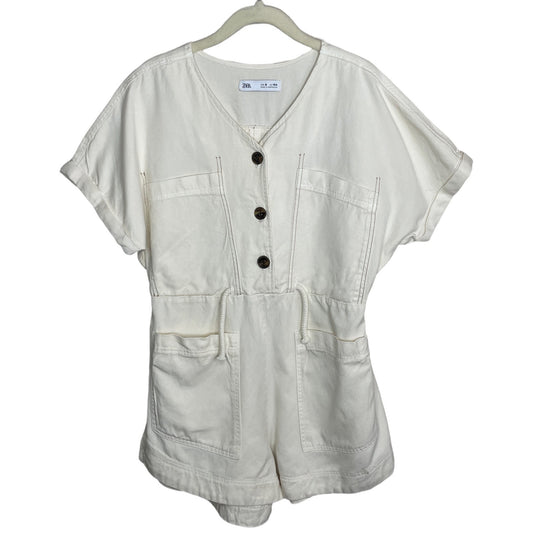 Romper Zara Bolsillos Beige-Talla 9