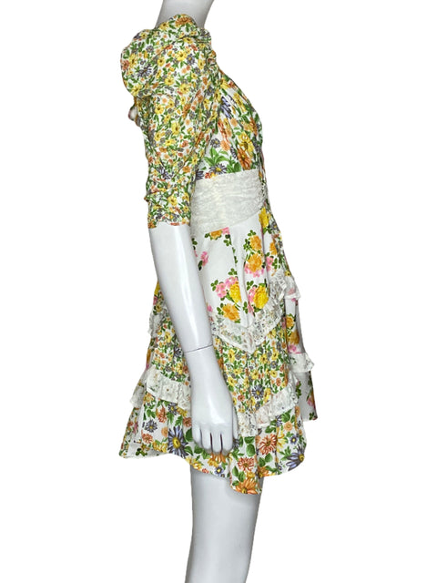 Vestido For Love + Lemons Floral Blanco - Talla S