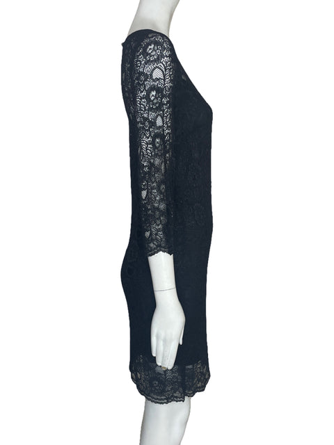 Vestido Tesoro TPS Encaje Mangas Negro-Talla S