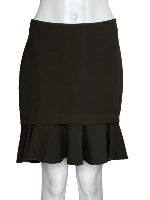 Falda Zara Mini Fluida Marrón-Talla M