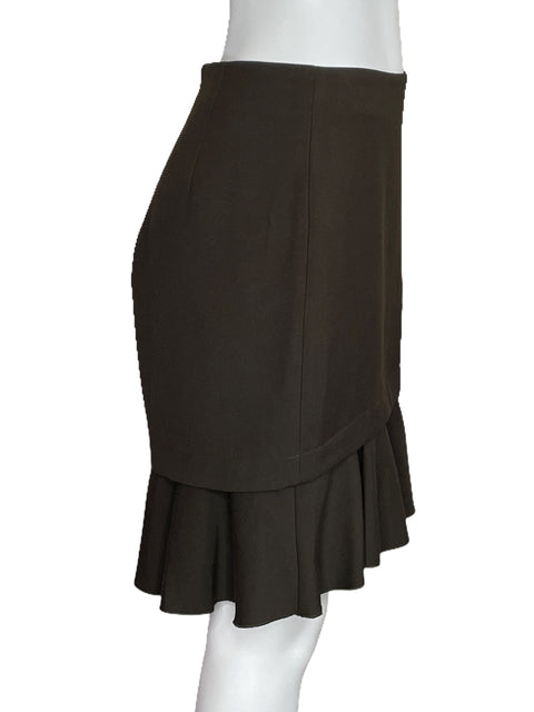 Falda Zara Mini Fluida Marrón-Talla M