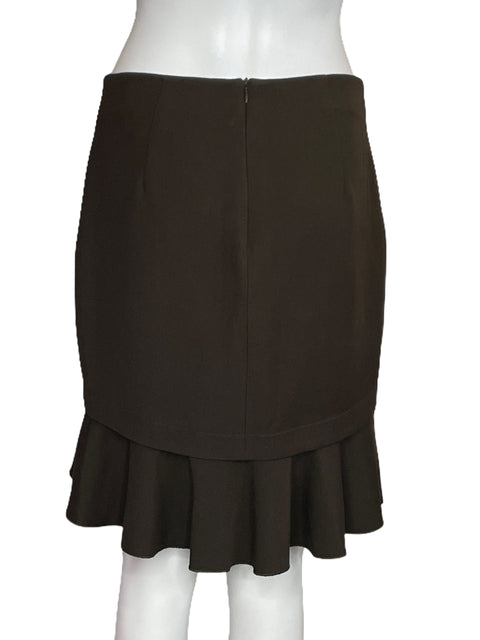 Falda Zara Mini Fluida Marrón-Talla M