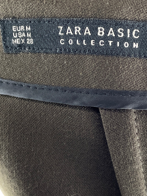 Falda Zara Mini Fluida Marrón-Talla M