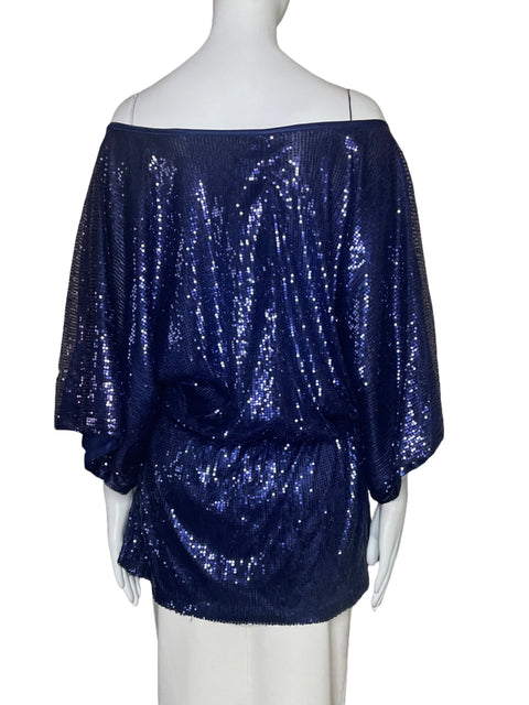 Blusa BLQ.MKT Lentejuelas Azul-Talla L