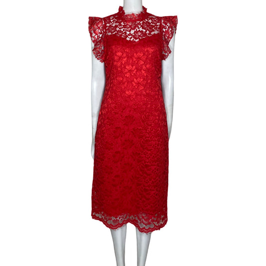 Vestido Enfocus Studio Mini Encaje Rojo-Talla 10