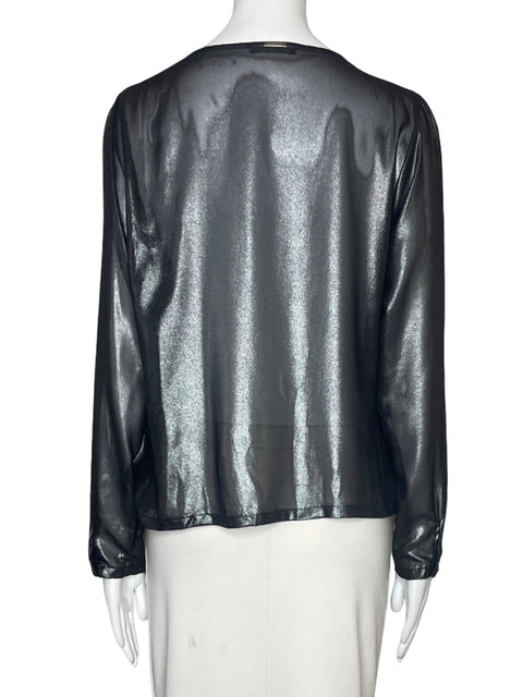 Blusa Esprit Metalizado Negro-Talla XL