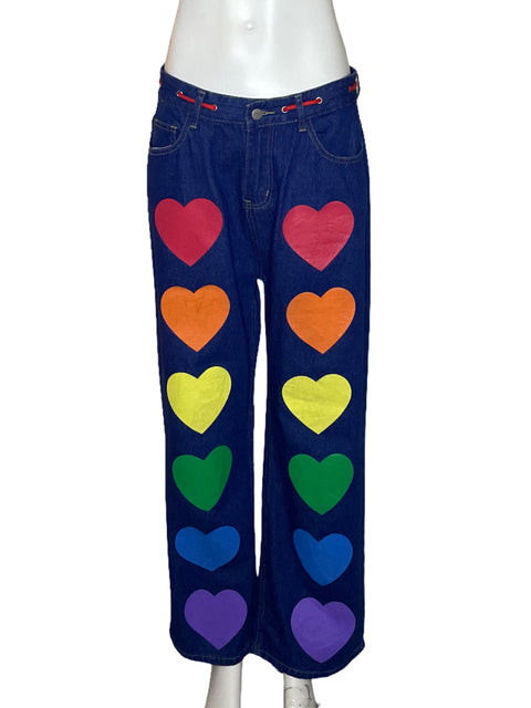 Pantalón Tesoro TPS Corazones Arcoiris  Azul-Talla M