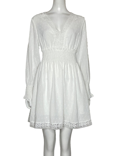 Vestido Sason Encaje Blenco-Talla M