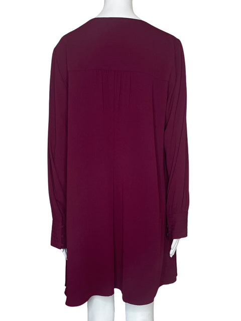 Vestido A.New Day Mangas Plizado Rojo-Talla L