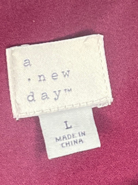 Vestido A.New Day Mangas Plizado Rojo-Talla L