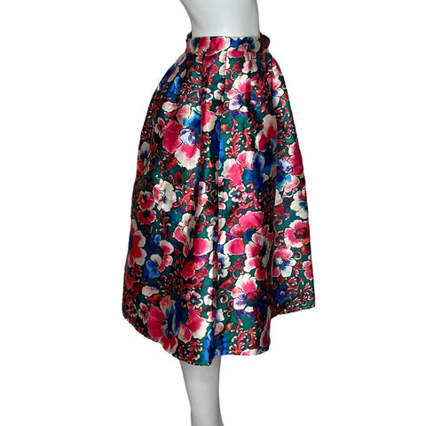 Falda Tesoro TPS Floral Acampanada Verde-Talla S