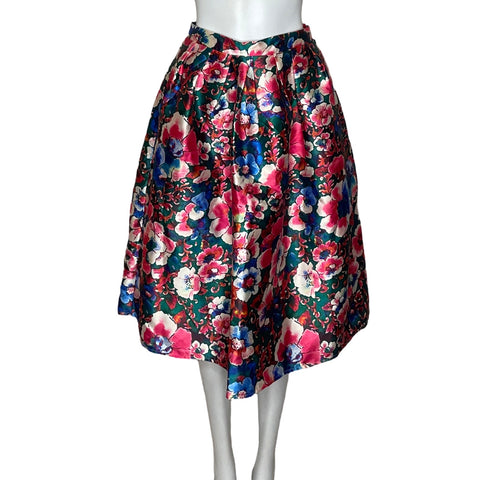 Falda Tesoro TPS Floral Acampanada Verde-Talla S
