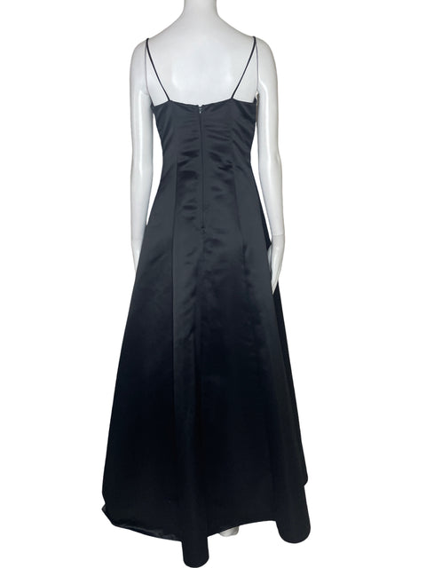Vestido Fiesta Pedreria Maxi Negro-Talla M