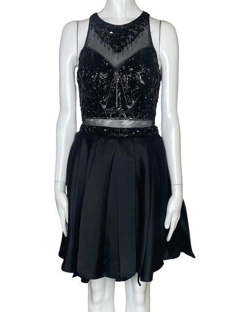 Vestido Bicici & Coty Pedreria Mini Negro-Talla XS