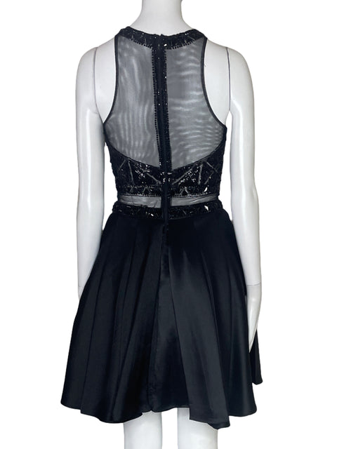 Vestido Bicici & Coty Pedreria Mini Negro-Talla XS