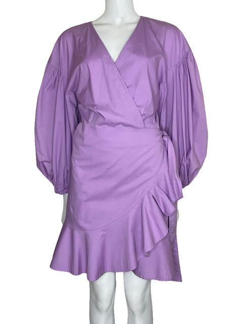 Vestido Padova Crossbody Mangas Puff Morado-Talla S
