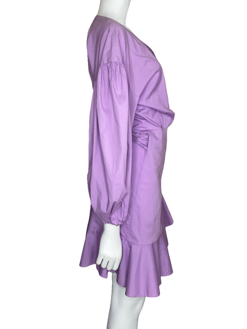Vestido Padova Crossbody Mangas Puff Morado-Talla S