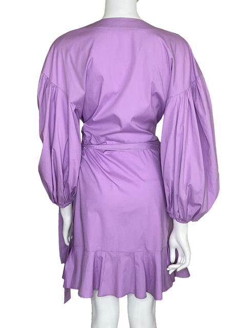 Vestido Padova Crossbody Mangas Puff Morado-Talla S