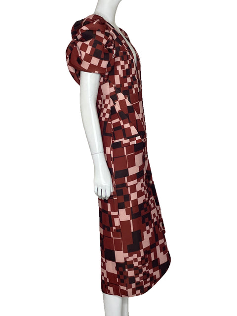 Vestido Asos Desing Abullonado Marrón-Talla 6