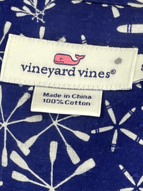 Camisa Vineyard Vines Flores Botones Azul-Talla 8