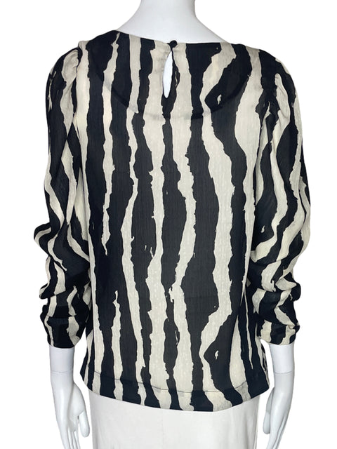 Blusa Padova Rayas Transparente Negro-Talla S